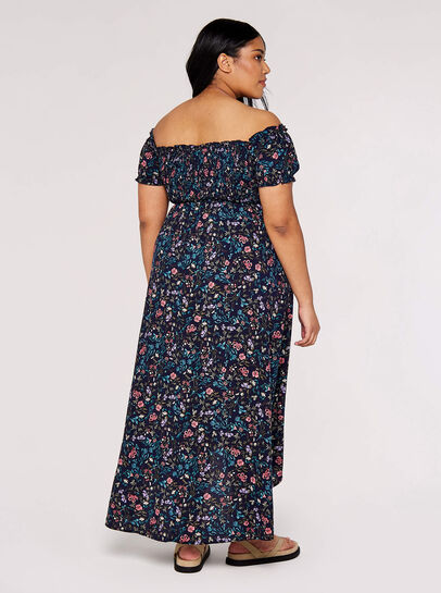 Curve Floral Bardot Midi Dress