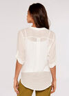 Slub Shimmer Twist Top, Cream, large