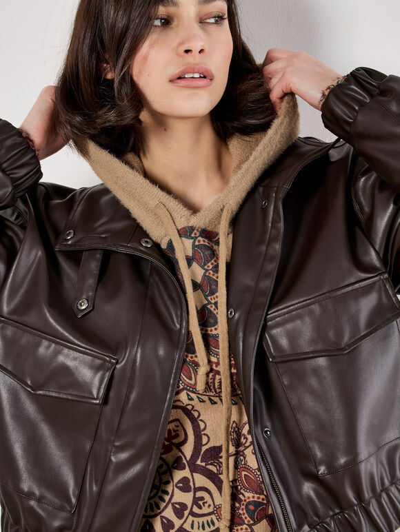 Mandala Hooded Tunic Jumper, Rust, large