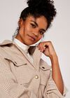 Check Wool Shacket, Stone, large