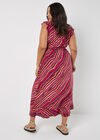 Curve Retro Wave Ruffle Maxi Dress, Pink, large