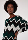 Chevron Oversized Top, Green, large