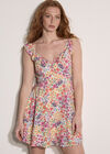 Vintage Floral Ruffle Mini Dress
, Cream, large