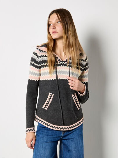 Chevron Sparkle Hooded Jumper