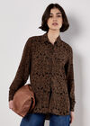 Art Deco Paisley Print Shirt, Rust, large