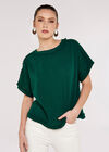 Raw Edge Cotton Tee, Green, large