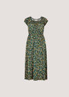 Garden Floral Milkmaid Midi Dress, Green, large