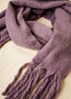 Soft Boucle Tassel Scarf, Purple, large