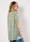 Mixed Animal Print Layered Blouse, Green, large