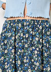 Floral Print A-Line Midaxi Skirt, Navy, large