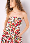 Floral Ikat Palazzo Jumpsuit, Red, large