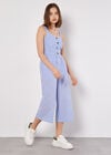 Stripe Button Detail Jumpsuit, Blue, large