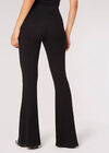 Ribbed Flare Trousers, Black, large