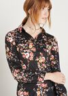 Oriental Blossom Lace Trim Shirt, Black, large