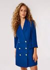 Double-Breasted Blazer Mini Dress, Blue, large