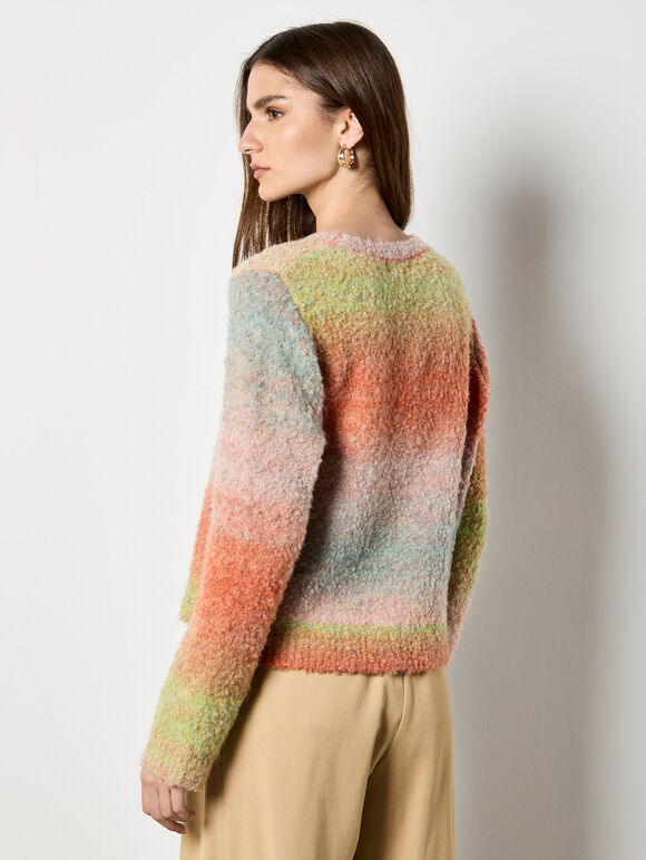 Ombre Space Dye Boucle Jumper, Pink, large