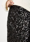Sequin Mesh Maxi Skirt, Black, large