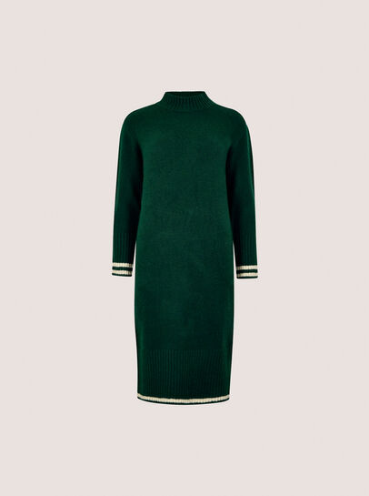 Tipped Knitted Jumper Midi Dress