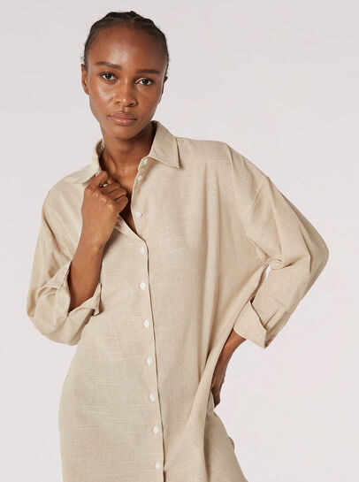 Lightweight Oversized Shirt Mini Dress
