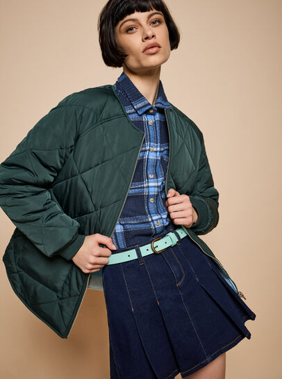 Thin Leather Gold Buckle Belt