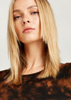 Tie Dye Curved Split Hem T-Shirt, Rust, large