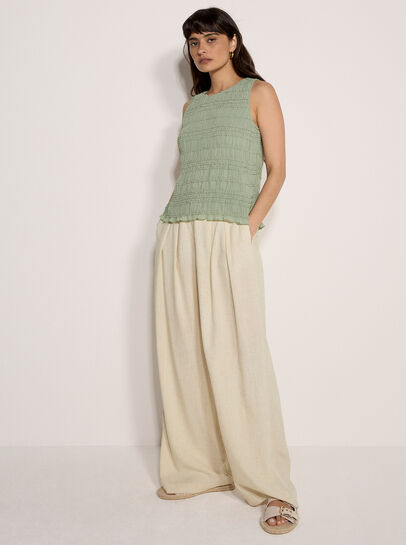 Crinkle Ruffle Chiffon Top