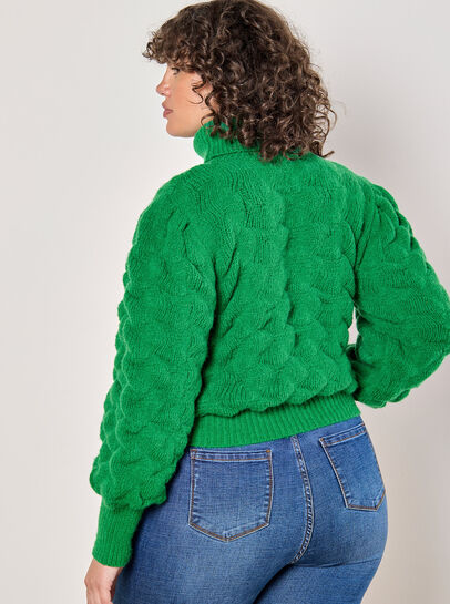 Curve Bubble Knit Roll Neck Jumper