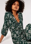 Floral Print Wrap Maxi Dress
, Green, large