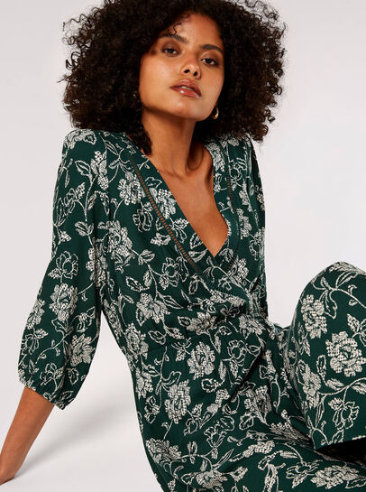 Floral Print Wrap Maxi Dress