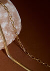 Gold Tone Snake Chain Necklace, Gold, large