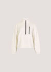 Zip Down Premium Fleece Jumper, White, large