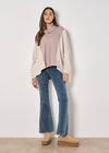 Colour Block Cowl Neck Top, Stone, large