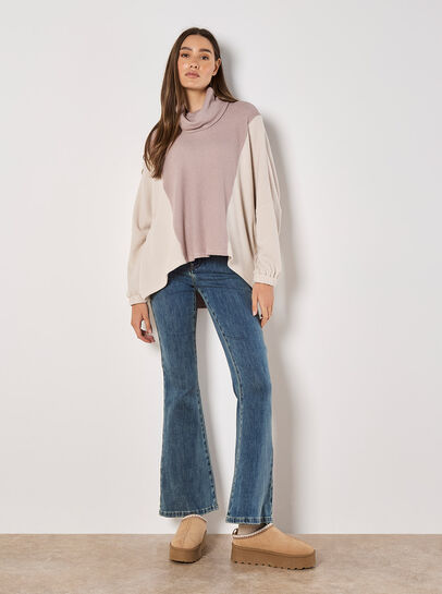 Colour Block Cowl Neck Top