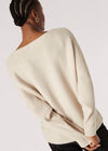 Oversized Ribbed Knit Top, Stone, large