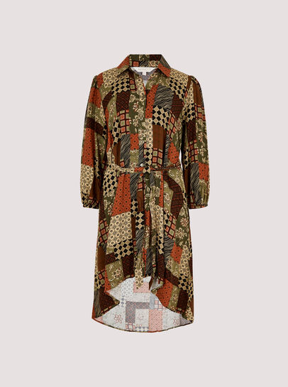 Patchwork Shirt Mini Dress