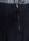 Denim Flare Midi Skirt, Navy, large