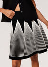 Geometric Knit Mini Skirt, Black, large