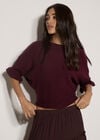 Soft Knit Batwing Top, Burgundy, large