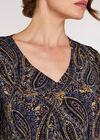 Ornate Paisley Top, Navy, large