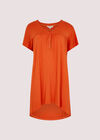 Buttoned High Low Tunic, Orange, large