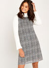 White Multicolour Shift Dress, White, large