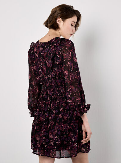 Ditsy Floral Chiffon Ruffle Dress