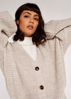 V-Neck Cardigan, Stone, large