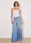 Silver Beaded Fringe Top, White, large