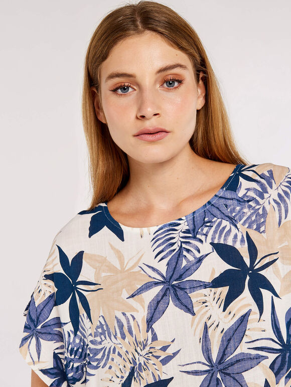 Ornamental Leaf Top, Blue, large