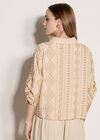 Geometric Shimmer Embroidered Shirt, Stone, large