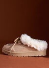 Sherpa-Lined Slip-On Moccasins, Stone, large