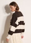 Chunky Knit Stripe Oversized Jumper, Brown, large