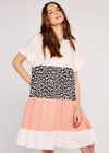 Multi Animal Block Dress, Pink, large
