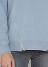 Blue Zip Round Neck Jumper, Blue, large